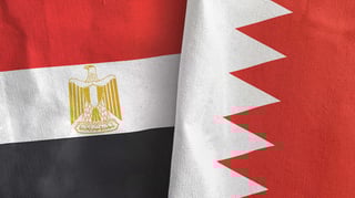 Bahrain and Egypt Flag Together