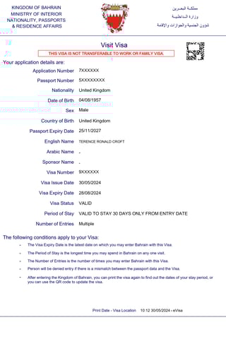 Bahrain e-visa might look like