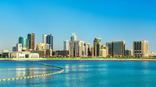 Manama skyline with Bahrain World Trade Center