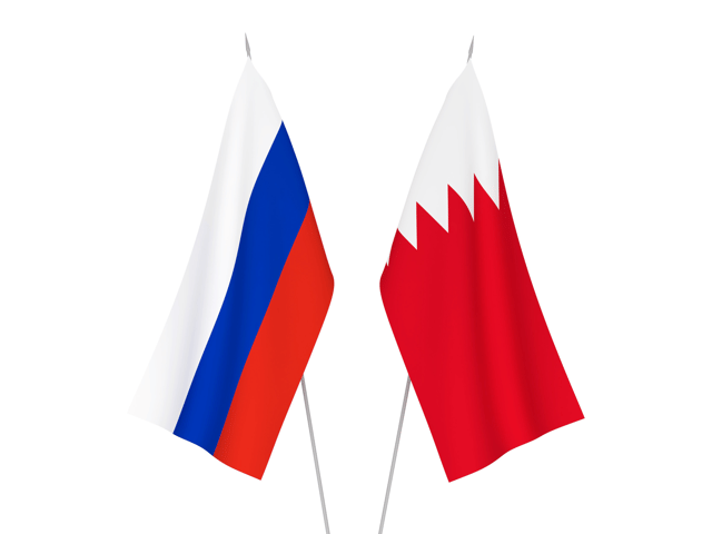Bahrain And Russia Flag Together