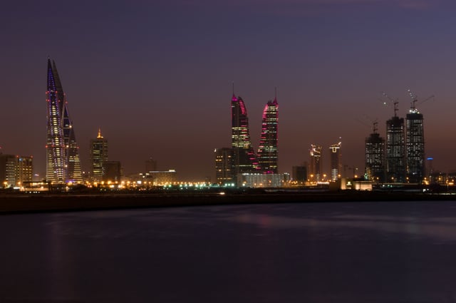 Manama Cityscape at night in Bahrain